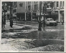 1956 Press Photo A street in Boston flooded with water - lrx16494