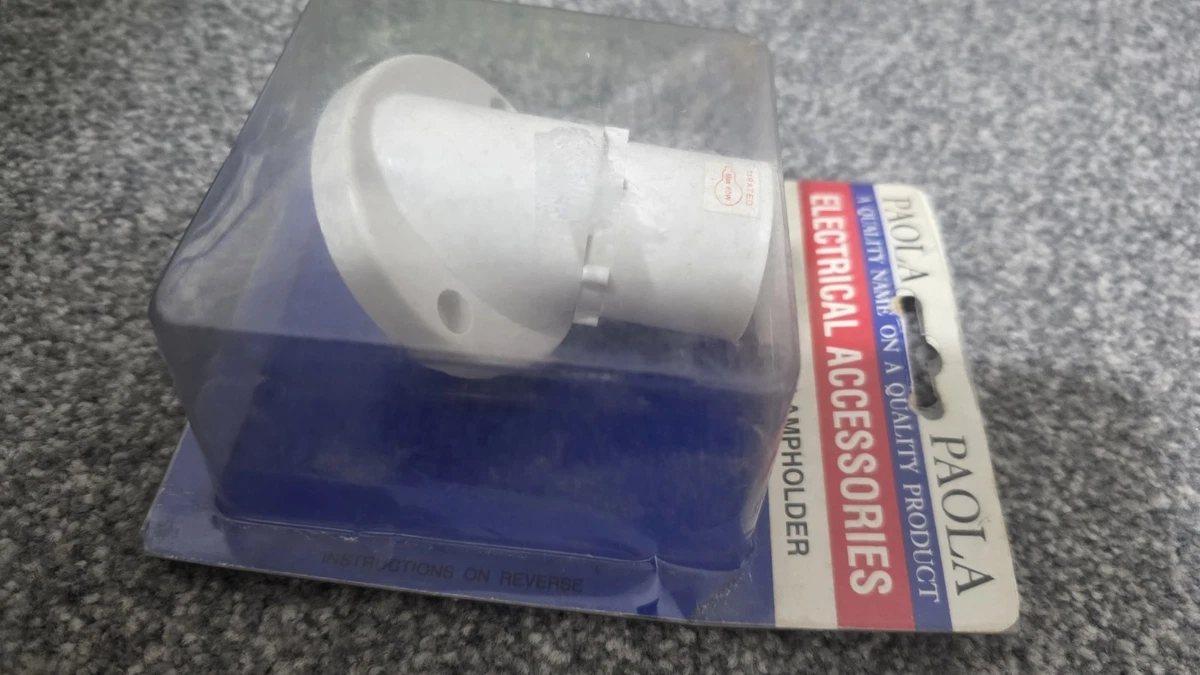 Portalámparas Paola Blanco Angulado Clasificado T1 Max 60W Enchufe de Luz de Techo Nuevo