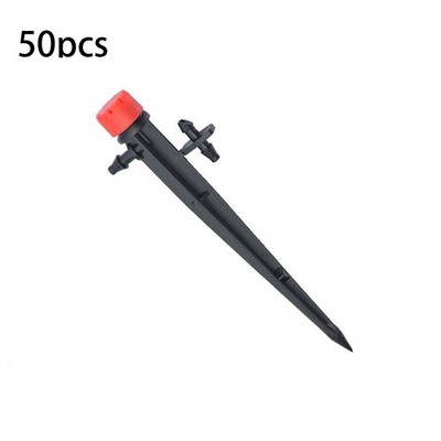 50Pack Adjustable Water Flow Irrigation Dripper Nozzle Stake Emitter Drip qwe
