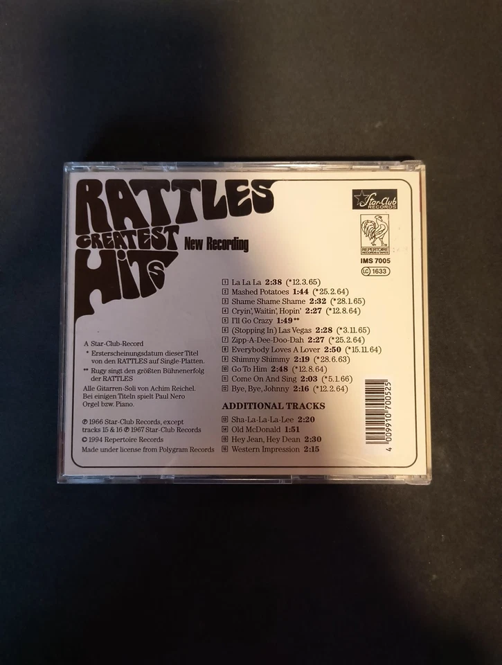 THE RATTLES - CD - THE GREATEST HITS - New Recording - Star-Club - Sehr Gut - Bild 2 von 2