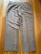 Eileen Fisher Wide Leg Pants L Taupe Champagne Lustrous Quiet Luxury Minimalist
