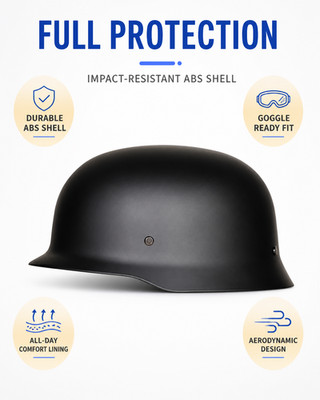 Motorcycle Helmet Half Face 10''/25cm Vintage German Style DOT Approved
