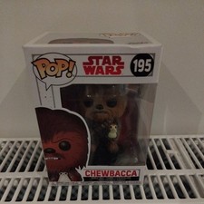 Star Wars: Die letzten Jedi Chewbacca und Porg Funko Pop! Wackelkopf 195 kleine Delle