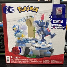 POKEMON MEGA - Piplup and Sneasel's Snow Day Brick 171 pieces Build Kit Poke NEW