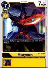 Mistymon BT1-061 Black Rare Ultimate  Digimon CCG Card 