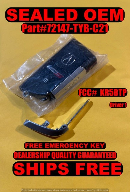 SEALED NEW OEM ACURA MDX 2022-25 72147-TYB-C21 / KR5BTP SMART KEY REMOTE TYPE S