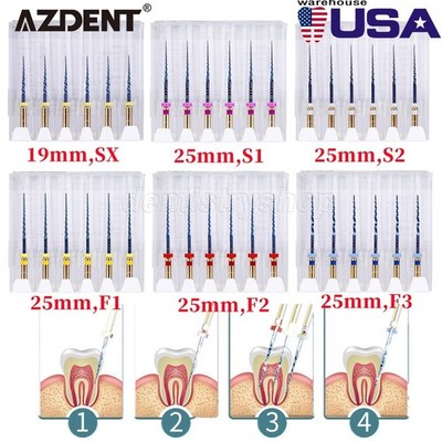 AZDENT Dental Endo Rotary Files X-Pro Gold Taper SX-F3 NITI Root Canal Files