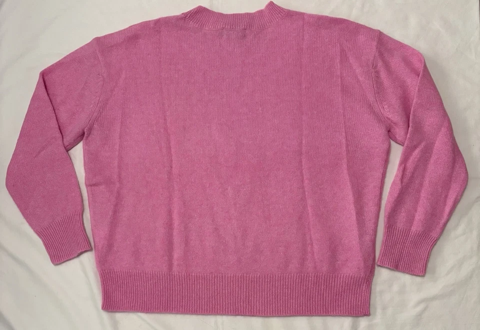 Suéter pulôver Charter Club 100% cashmere luxo corações rosa tamanho XL - Imagem 2 de 4