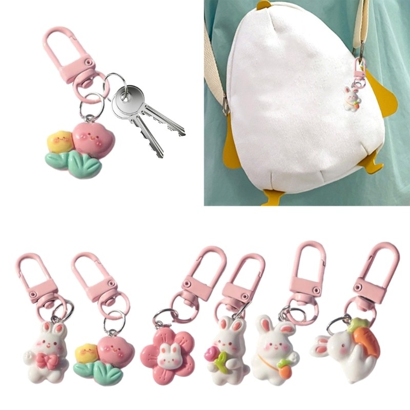 Portable Rabbit Key Chain Charm Soft Bag Embellishment for Animal ...