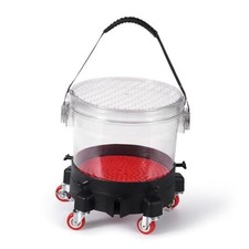 5 Gallon Car Wash Bucket Kit 300 Lbs Capacity - Includes Grit Trap, Clear Black