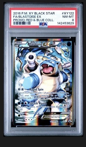 2016 POKEMON XY BLACK STAR PROMO BLASTOISE EX #XY122 HOLO PSA 8
