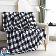 Elegant Comfort Velvet Touch Ultra Plush Christmas Holiday Buffalo Plaid Flee