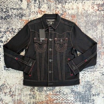 True Religion Men's JIMMY PICK STITCH JACKET BLACK Sz:M NWT | eBay