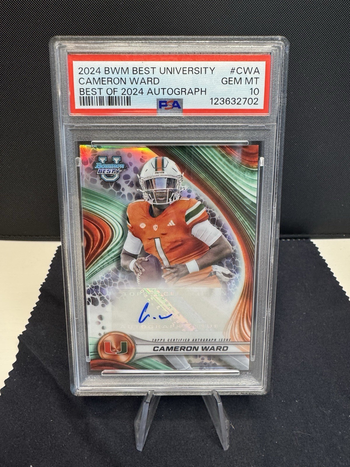 2024 BOWMAN BEST UNIVERSITY BEST OF 2024 AUTO #CWA CAMERON WARD PSA 10 TITANS