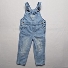 OshKosh B'gosh Heart Print Denim Overalls Light Blue Kids 4T Bibs