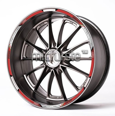 Corse Streetfighter 848 1100 Ducati Motorcycle Wheel Decals Rand Aufkleber rot