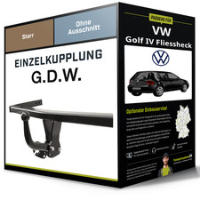 Starre Anhängerkupplung für VW Golf IV Fliessheck 08.1997-09.2005 Typ 1J1 G.D.W.