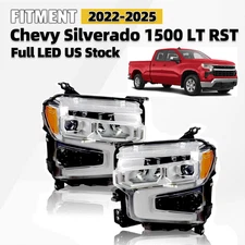 For 2022-2025 Chevy Silverado 1500 LT RST Full LED Headlight Left+Right Pair