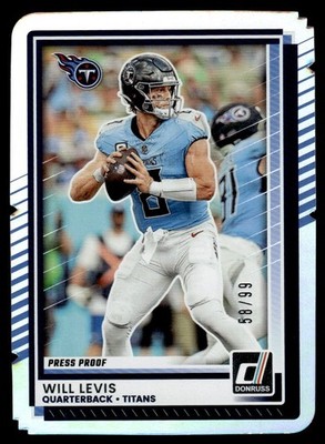 2025 Donruss  Silver Press Proof Die Cut Will Levis 58/99 #80