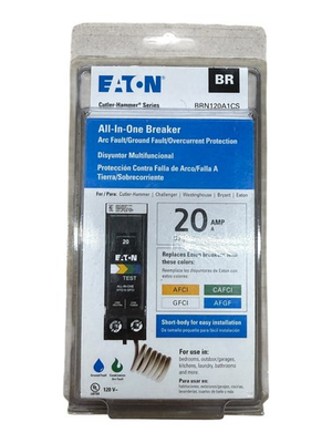 #ad Eaton BRN120A1CS 20A 1 Pole All In One Circuit Breaker Type BR Plug In $54.99