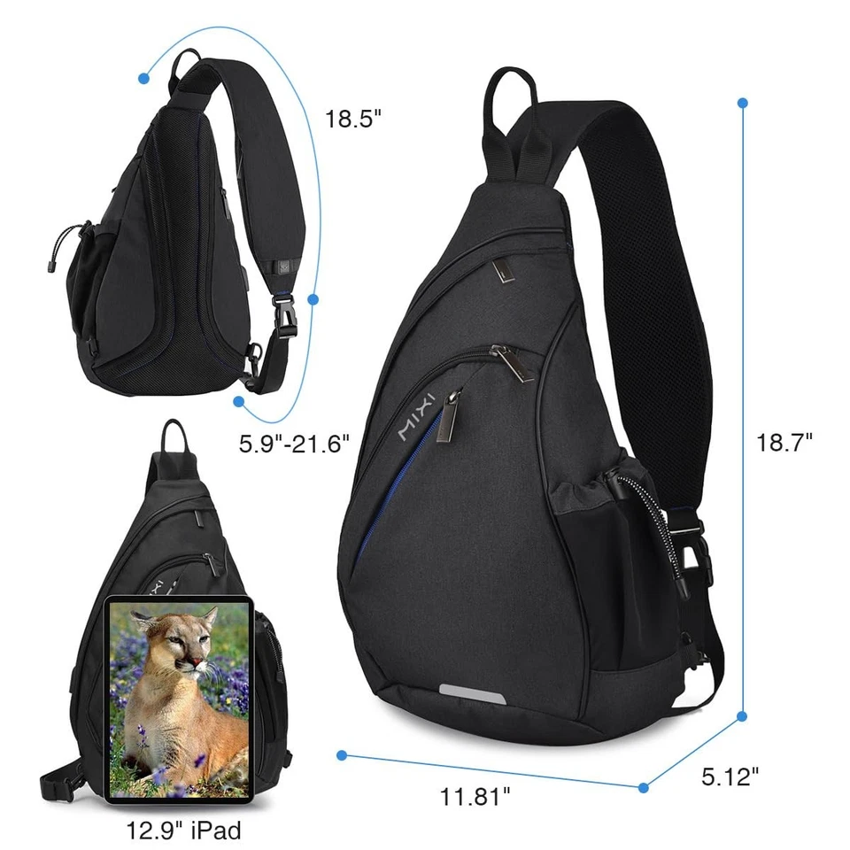 Bolso Bandolera Hombres Mochila Unisex Bolso de Un Hombro Senderismo Viaje Mochila Crossbo... Foto 2 de 4