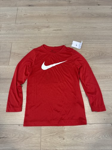 Nike Boys Dri-FIT Long-Sleeve Training Shirt AR5313 657 Red Small NWT $25