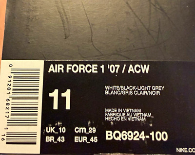 Nike A-COLD-WALL* x Air Force.  With original box.  120