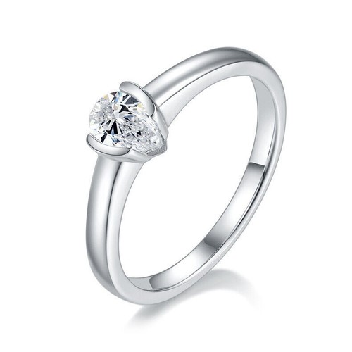 Anillo De Compromiso Para Hombres Con Moissanita De 0.5 Quilates, Plata 925