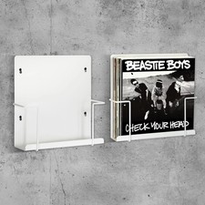 Vinyl Display Holder 2pk - Matte White Record Shelf - Wall Mount - Fits 30 LP...