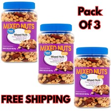Great Value Mixed Nuts with Peanuts, 27 oz 3 Pack