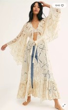 Free People Loveland Kimono Lace Cutwork Embroidered Duster L