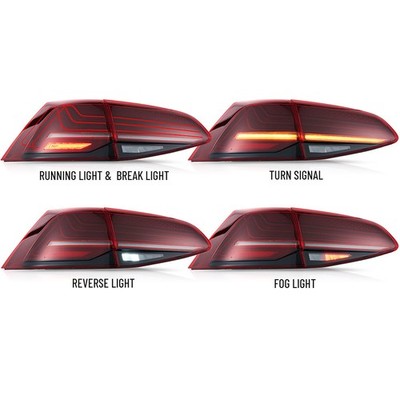 VLAND Laser LED Tail Lights For Volkswagen Golf 7 MK7 Hatchback
