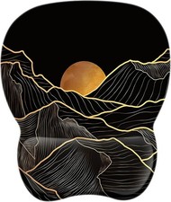 EooCoo Ergonomic Mouse Pad with Wrist Support, Mousepad Black Mountain