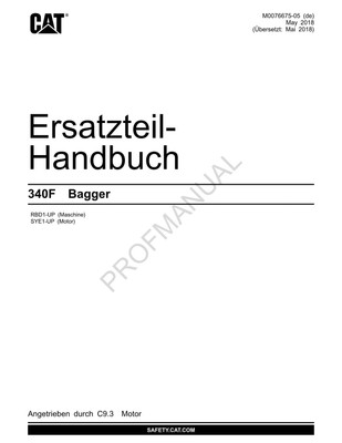 Caterpillar 340F Bagger Ersatzteilhandbuch Ersatzteilkatalog