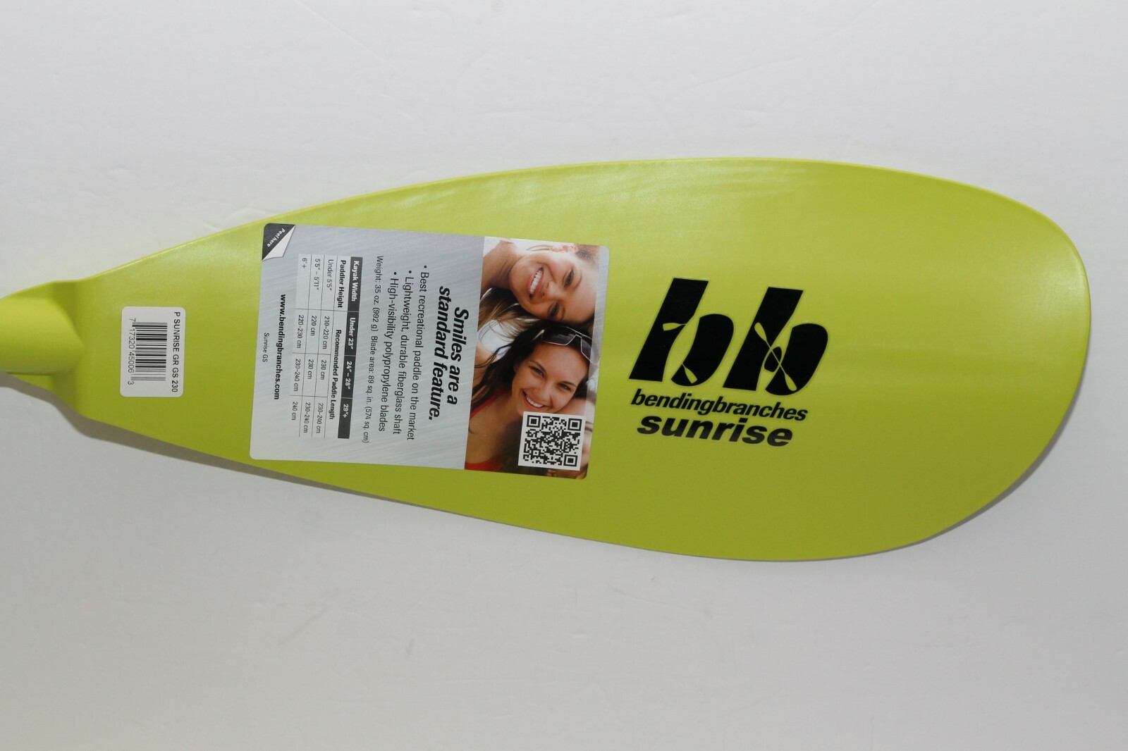 Bending Branches P SUNRISE GR GS 230cm - Sunrise Glass 90" Green Kayak Paddle