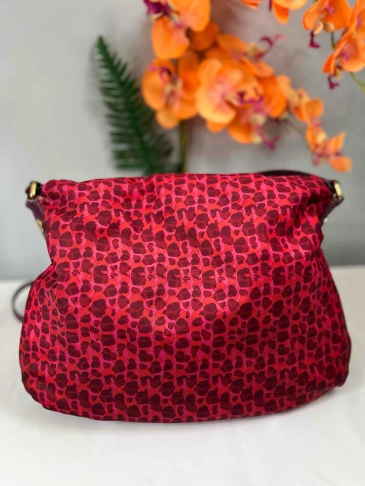 MARC BY MARC JACOBS Preppy Nylon Natasha Large Crossbody Bag in Red Leopard - Image 2 of 4