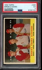 1958 Topps #386 Birdie's Young Sluggers (F. Robinson, etc.) - PSA 5