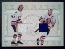 BOB NYSTROM / DENIS POTVIN  AUTHENTIC PIECES OF DUAL GAME-USED MEMORABILIA /60