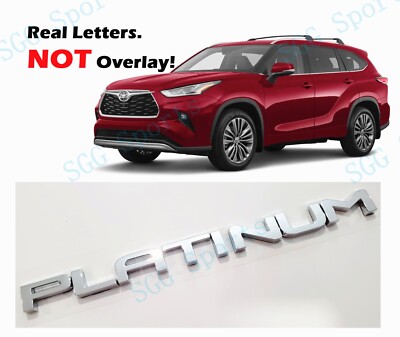 1PC Chrome Rear Platinum Letter Emblem Badge Fit For 2020+Toyota Highlander