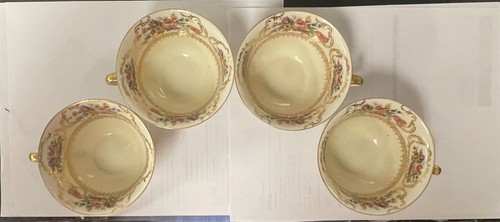 set of 4 Rosenthal Continental Queen's Bouquet Footed Cup & Saucer Set - Picture 2 of 8