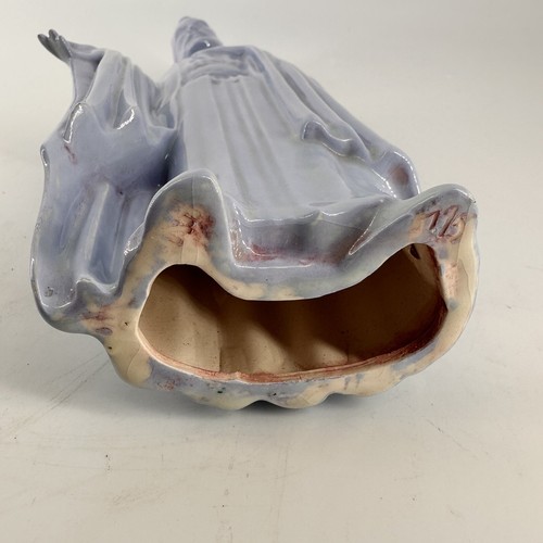 4 Piece Ceramic Nativity Set Light Blue Soft Pink Glaze Glossy Christmas Vintage - Picture 5 of 21