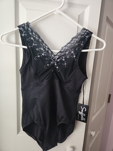 Suffolk Daphne Lace Pinch Front Tank Dance Leotard New With Tags