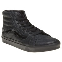 Womens Vans Black Sk8-hi Slim Leather Trainers Hi Top Lace Up Womens Vans Black Sk8-hi Slim Leather Trainers Hi Top Lace Up