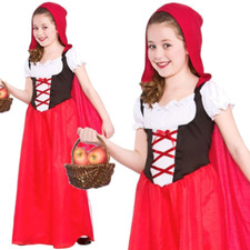 Kids Little Red Riding Hood Girls Fairytale Fancy Dress Costume Book Day New