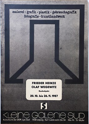 Siebdruck OLAF WEGEWITZ & FRIEDER HEINZE 1987 A3 Poster DDR Ausstellungsplakat