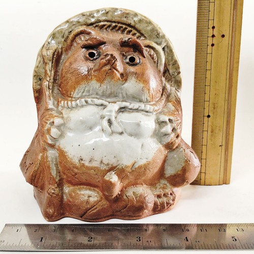 Japanese Tanuki Raccoon Dog Figure Shigaraki Pottery Talisman Lucky Charm T20 - Picture 10 of 10