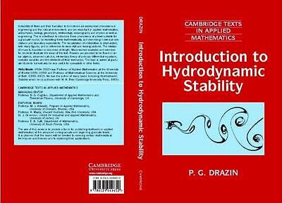 Introduction to Hydrodynamic Stability Drazin Hardback 9780521804271