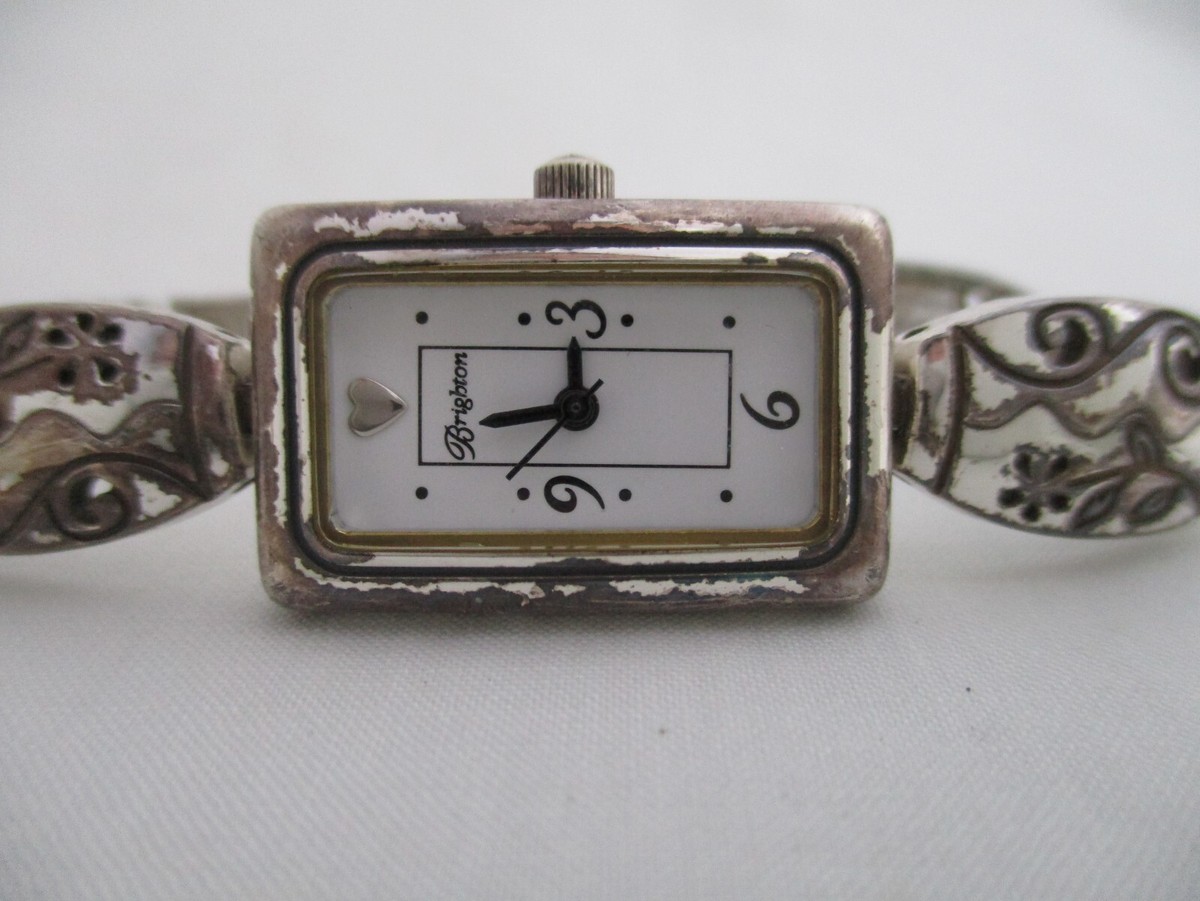 Brighton Silver-Tone Women\'s Bracelet Watch with White Dial Brighton Watches With Toggle - Etsy main image 2
