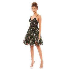 New MAC DUGGAL FLORAL EMBROIDERED BUSTIER A-LINE DRESS SIZE 10