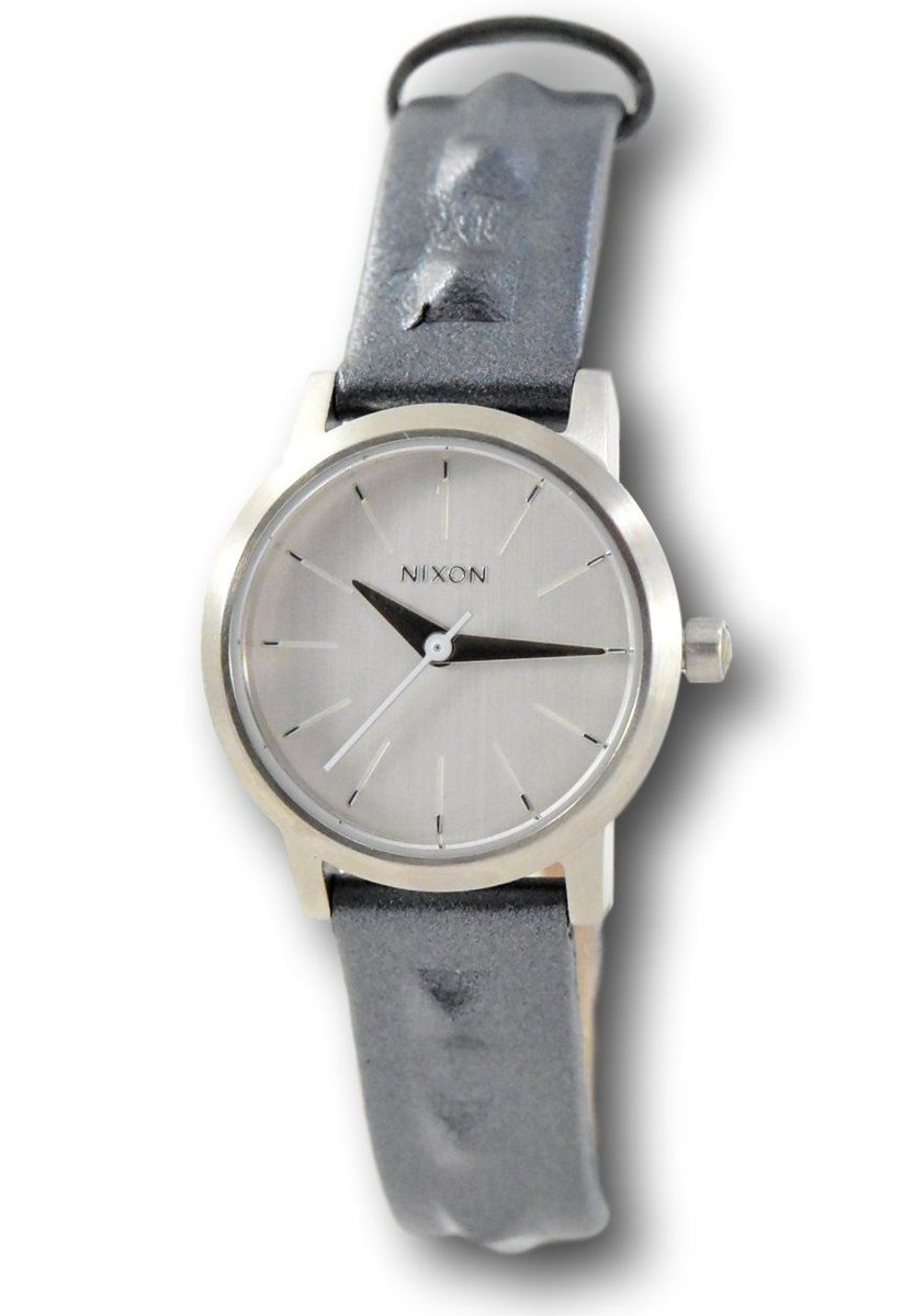 Nixon Kenzi Women's 26mm Gray Studded Leather Silver Dial Watch